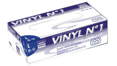 Gants d’examen légèrement poudrés VINYL produits à partir de polychlorure de vinyle XS 100 pièces - image 1